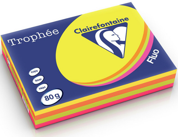 Clairefontaine Trophee Neon A4 värillinen tulostuspaperi, 4 väriä Clairefontaine Trophee Neon A4 värillinen tulostuspaperi, 4 väriä Suomen vanhin kirjakauppa - Vuodesta 1899