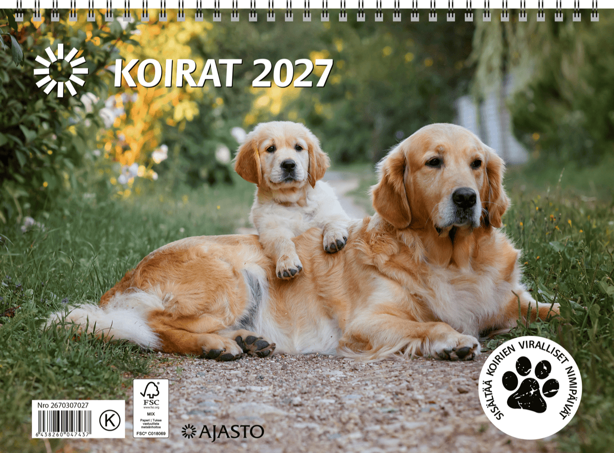 Koirat 2027 seinäkalenteri Koirat 2027 seinäkalenteri