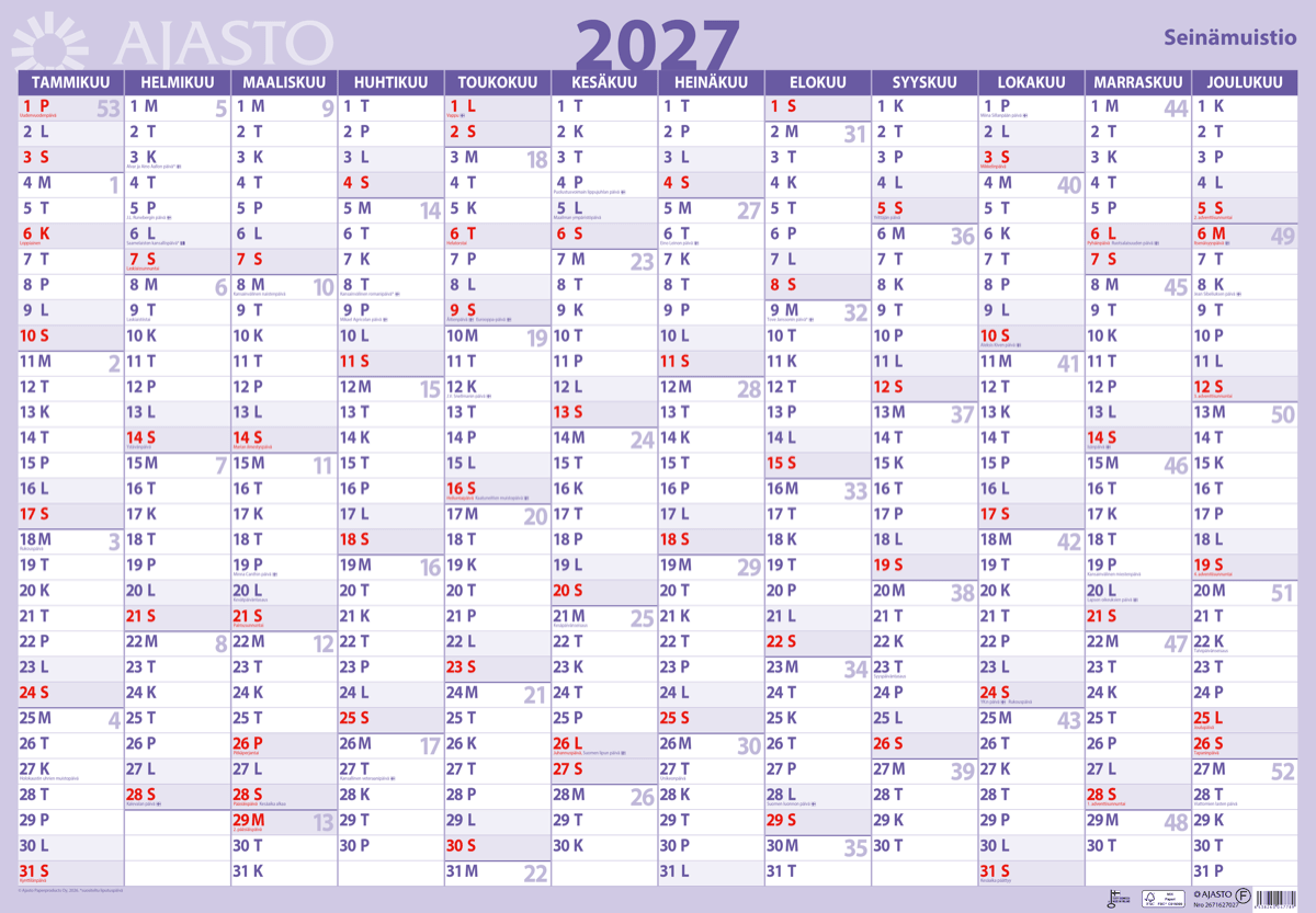 Seinämuistio 2027 Seinämuistio 2027 Suomen vanhin kirjakauppa - Vuodesta 1899