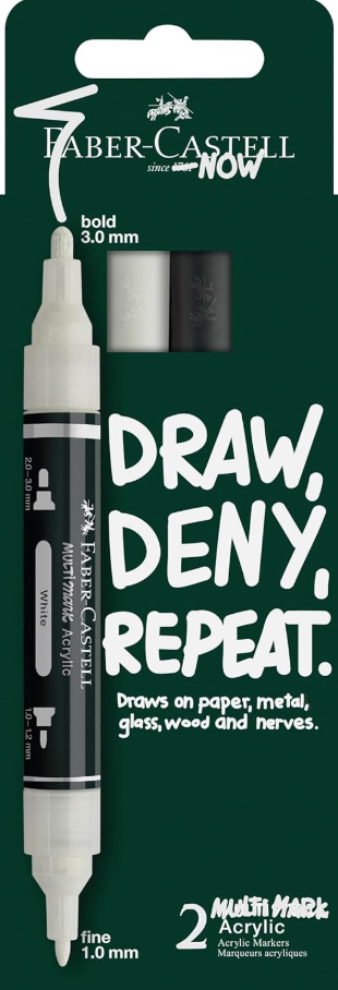 Faber-Castell Multimark akryylitussit, musta & valkoinen Faber-Castell Multimark akryylitussit, musta & valkoinen Suomen vanhin kirjakauppa - Vuodesta 1899