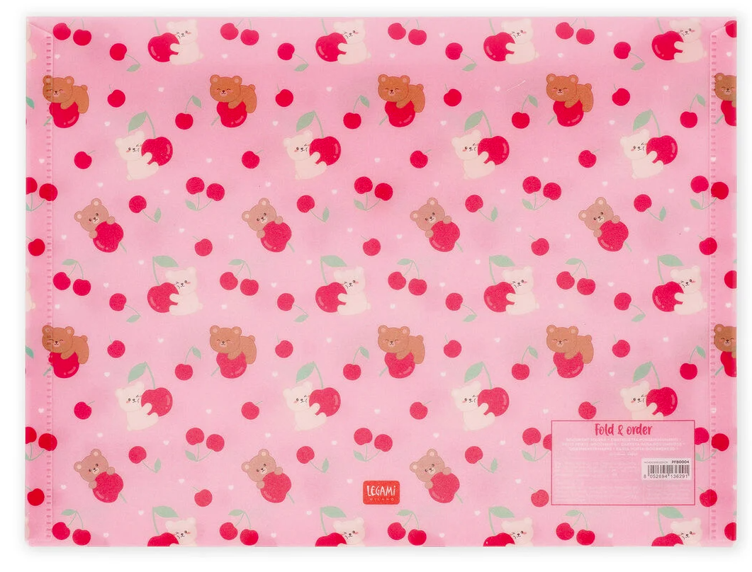 Legami Fold & Order asiakirjakansio A4, Teddy Bear cherry pink Legami Fold & Order asiakirjakansio A4, Teddy Bear cherry pink - Image 3