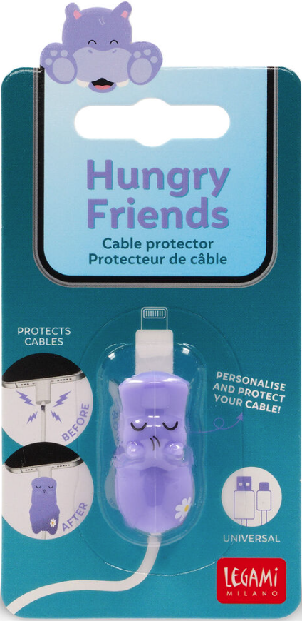 Legami Hungry Friends Cable Protector/kaapelisuoja, Hippo Legami Hungry Friends Cable Protector/kaapelisuoja, Hippo