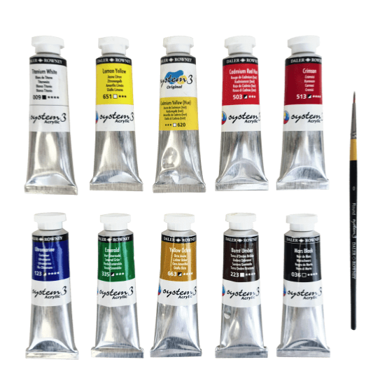 Daler-Rowney System3 Studio akryylivärisetti, 10 väriä Daler-Rowney System3 Studio akryylivärisetti, 10 väriä - Image 2