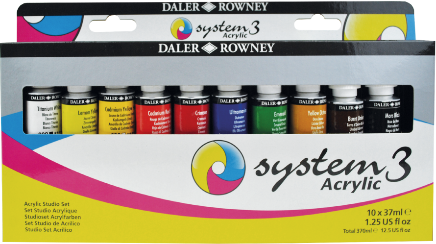 Daler-Rowney System3 Studio akryylivärisetti, 10 väriä Daler-Rowney System3 Studio akryylivärisetti, 10 väriä Suomen vanhin kirjakauppa - Vuodesta 1899