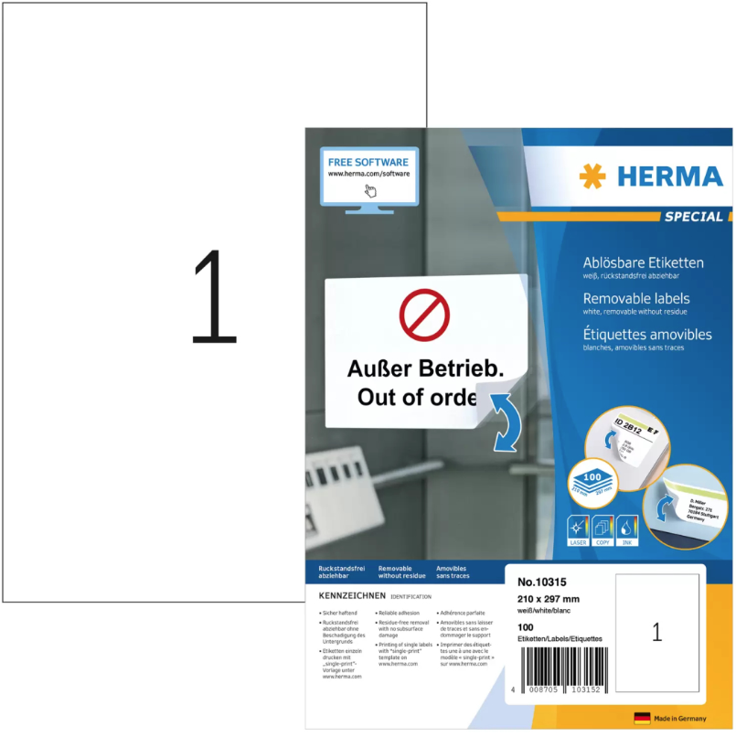 Herma 10315 tulostustarra A4, irtoavaliima Herma 10315 tulostustarra A4, irtoavaliima Suomen vanhin kirjakauppa - Vuodesta 1899