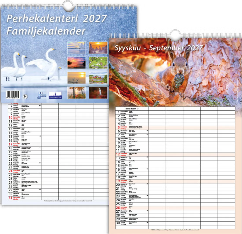 Iso perhekalenteri 2027 Iso perhekalenteri 2027 Suomen vanhin kirjakauppa - Vuodesta 1899