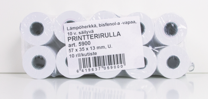Lämpöpaperi 57 x 33 x 13mm, 10 rullaa/nide Suomen vanhin kirjakauppa - Vuodesta 1899