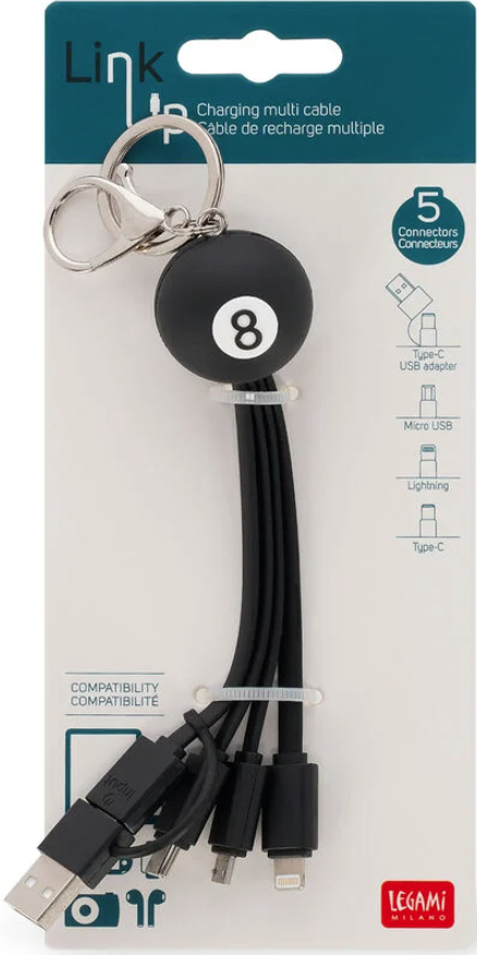 Legami Link up 6-in-1 avaimenperä latauskaapeli, 8 pallo Legami Link up 6-in-1 avaimenperä latauskaapeli, 8 pallo