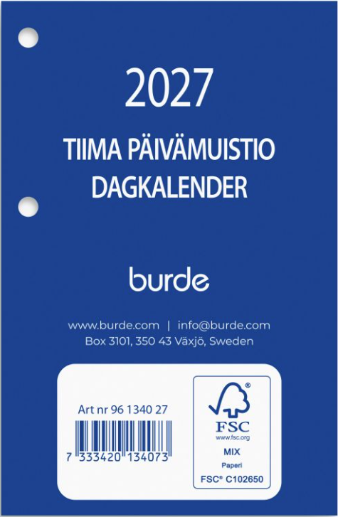 Tiima päivämuistio 2027 Tiima päivämuistio 2027 Suomen vanhin kirjakauppa - Vuodesta 1899