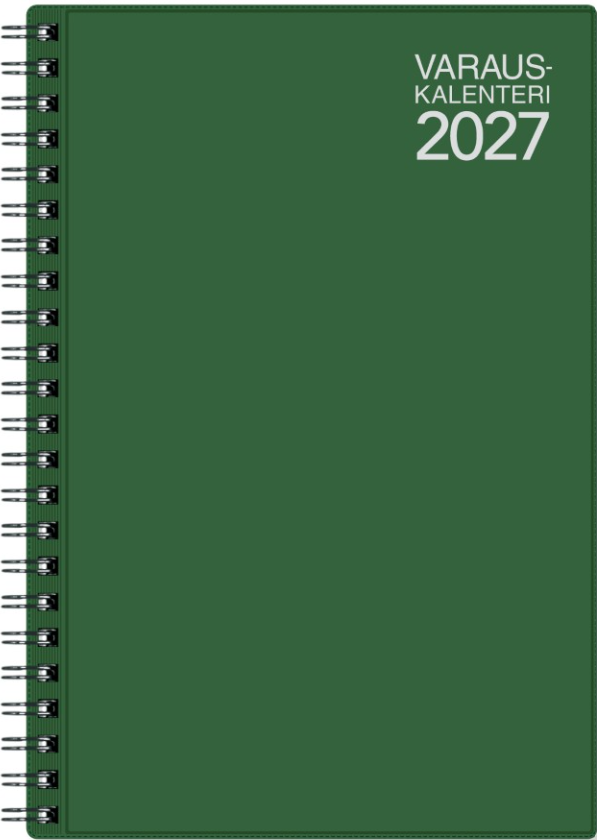 Varauskalenteri 2027, vihreä Suomen vanhin kirjakauppa - Vuodesta 1899