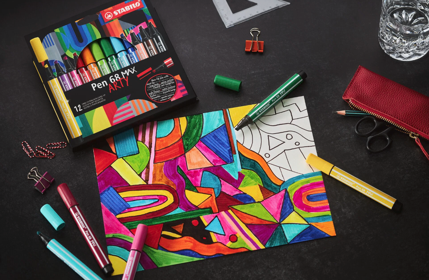 Stabilo Pen 68 MAX Arty kuitukynälajitelma, 12 väriä Stabilo Pen 68 MAX Arty kuitukynälajitelma, 12 väriä - Image 4