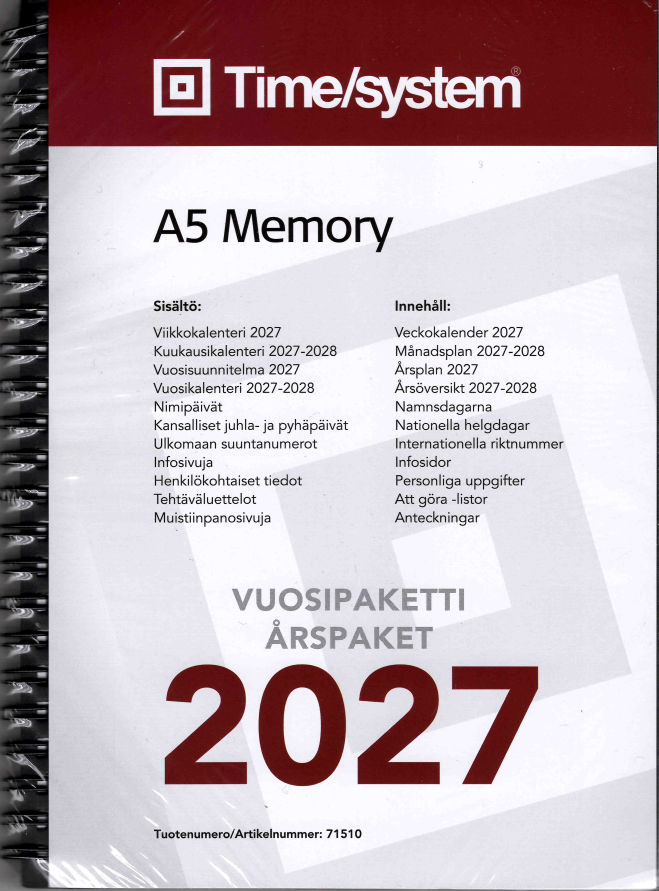 Time System Memory A5 vuosipaketti 2027 Time System Memory A5 vuosipaketti 2027 Suomen vanhin kirjakauppa - Vuodesta 1899